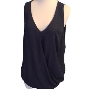 Laundry by Shelli Segal size Large  Navy sleeveless faux wrap top